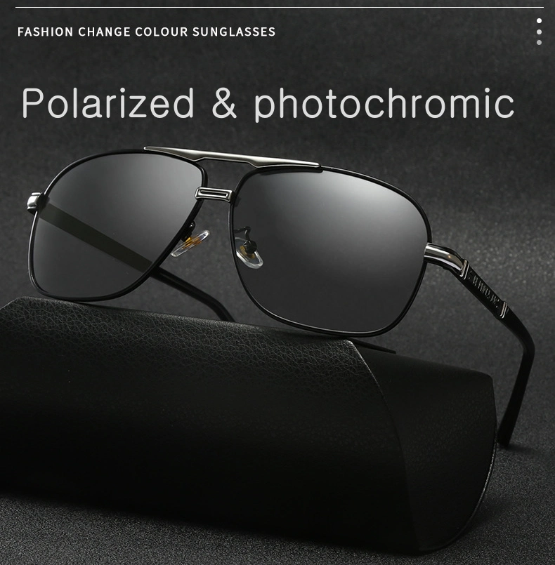 Wholesale Fashion Alloy Frame UV400 Polarized Plus Photochromic Sunglasses