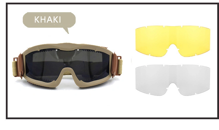 TPU Frame Impact Resistance UV400 Safety Shooting Tactical Sunglasses Dust Protection Goggles