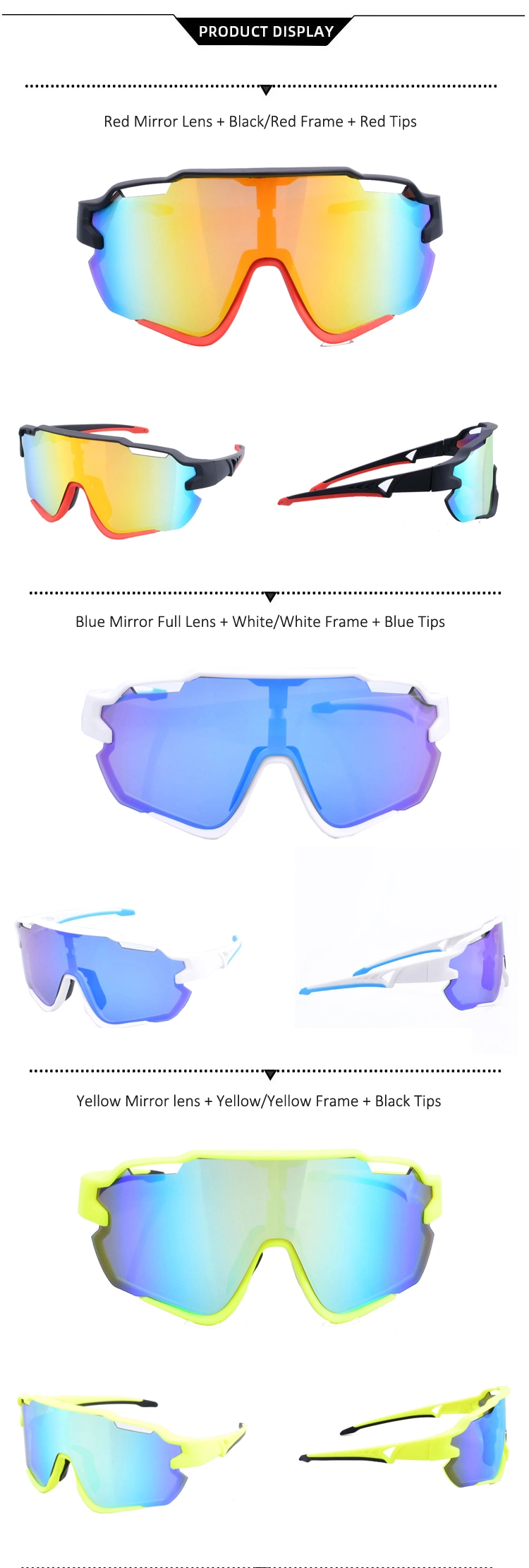 Tr90 Photochromic Custom Logo Bicycle Bike Sunglasses UV400 Polarized Women Man Cycling Glasses Eyewear