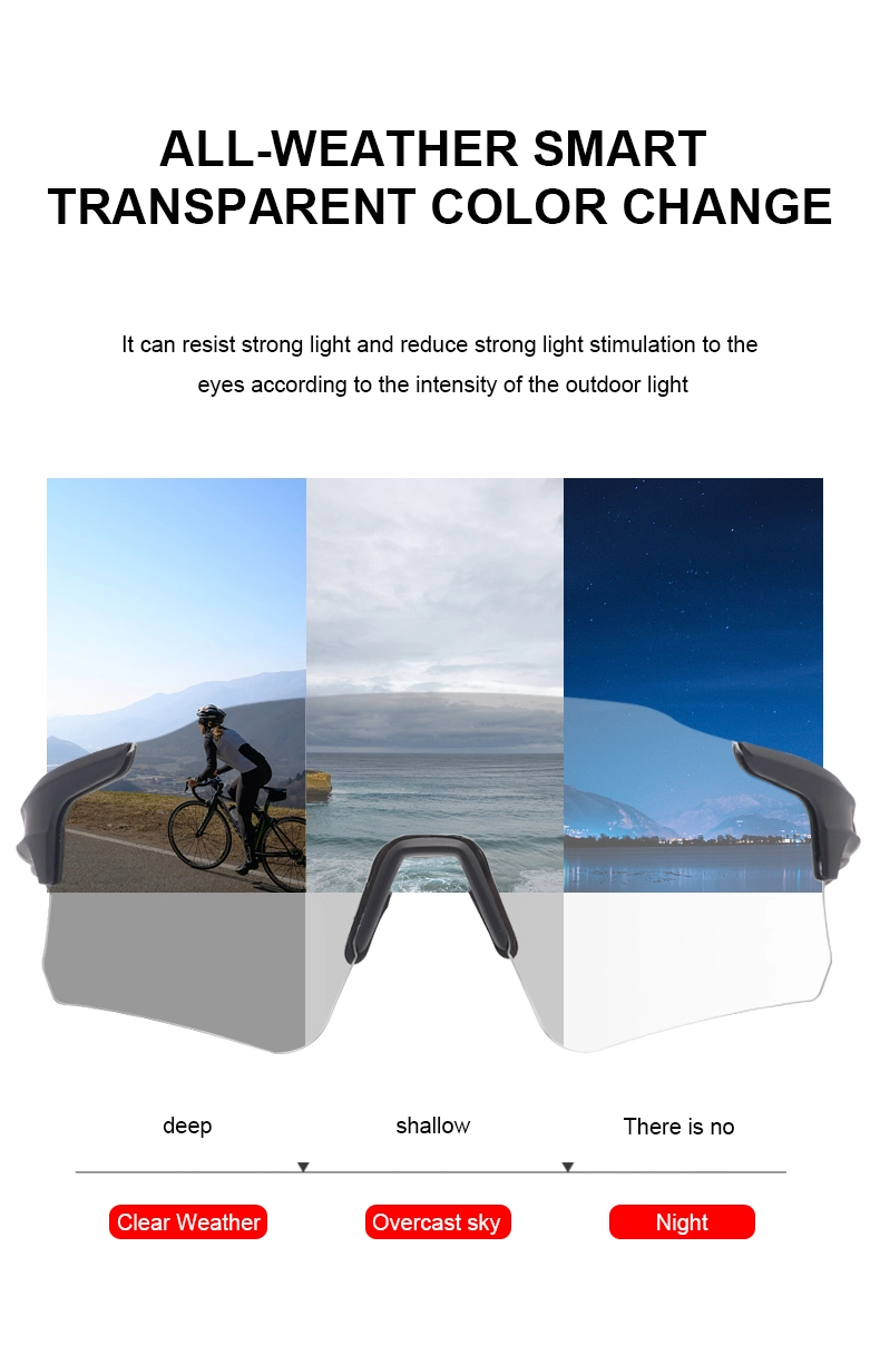 New Design Clear Lens Bike Glasses Photochromic Cycling Sunglasses
