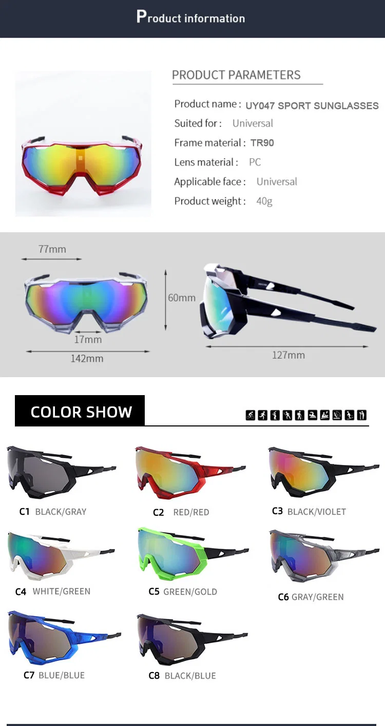 Guangzhou OEM Factory Fashion Sports Brand Light Colored Italy Summer New Optical Polarized Sunglasses