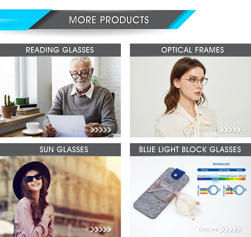 Pilot Optics Wholesale PC Rectangle OEM Photochromic Reading Glasses with Case