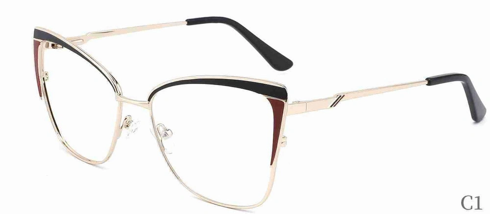 Eyewear Xc62117 Trendy Cat Eye Metal Frames Photochromic Spectacle Glasses Anti Blue Light Optical Frame Women Eyeglasses Wholes