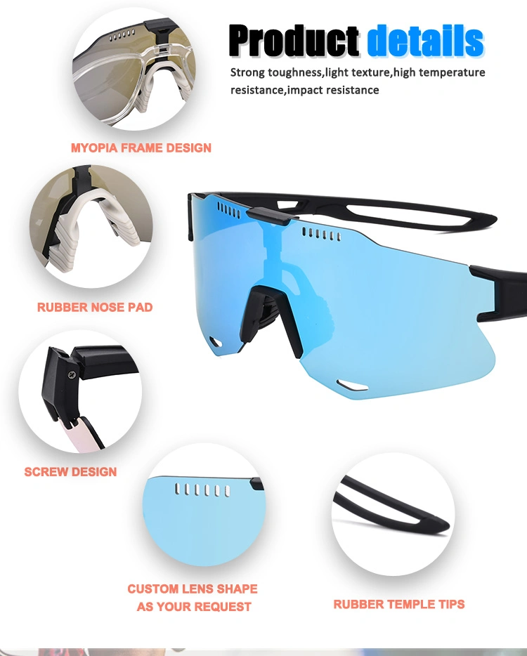 Factory Photochromic Bike Bicycle Unbreakable Sun Glasses UV400 Polarize Tr90 Custom Cycling Sport Sunglasses OEM