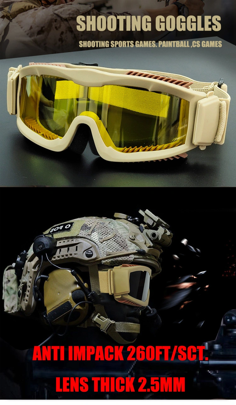 TPU Frame Impact Resistance UV400 Safety Shooting Tactical Sunglasses Dust Protection Goggles