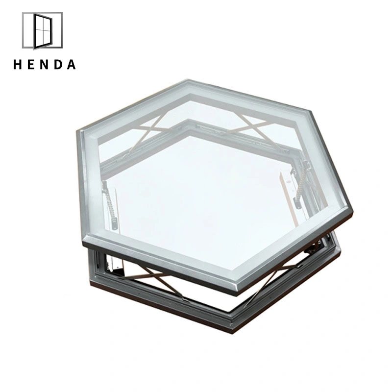 New Modern Rain Proof Polycarbonate Skylight Roofing Roof Skylight Tempered Glass Bi Folding Sliding Swning Window Skylight