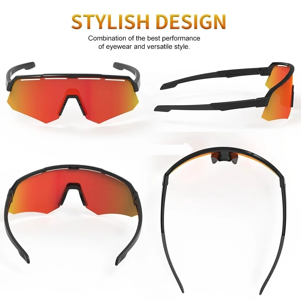 Outdoor Photochromic PC Full Coating Lens Bike Sunglasses Tr90 Frame UV400 Polarized Cycling Sports Sunglasses with Rx Frame