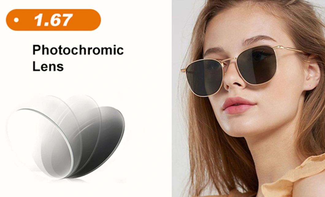 Fast Change Photochromic Lens Manufacturers 1.67 Spin Photochromic Hmc Photo Transition Eyeglass Lenses