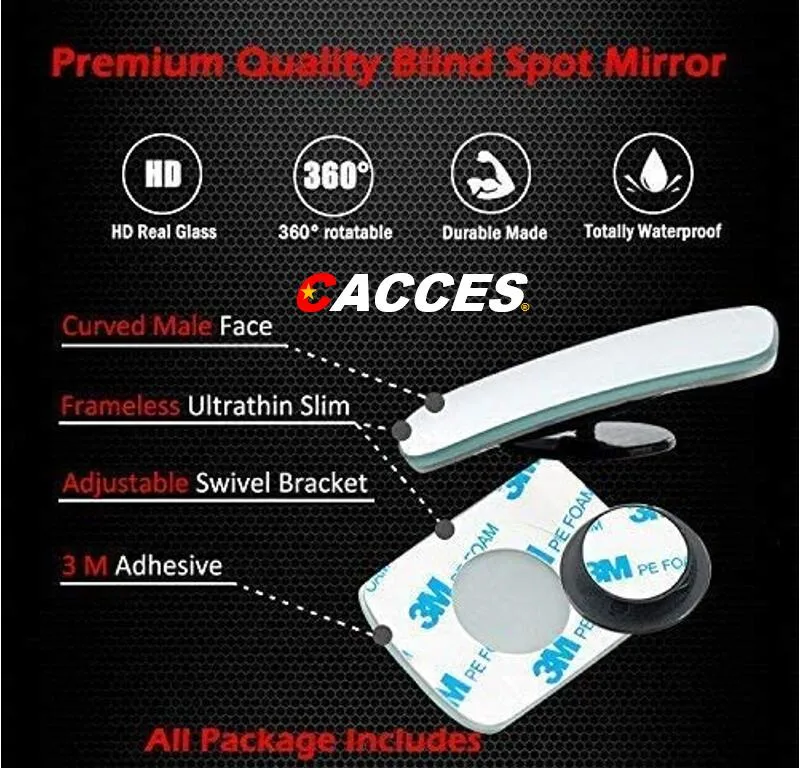 Blu-Ray Anti-Glare Convex Super HD Wide Angle Blind Mirror,2 Pack Blind Spot Mirrors for Car, Auto Blue Light Blind Glass,Auziliary Lens for Car Rearview Safety