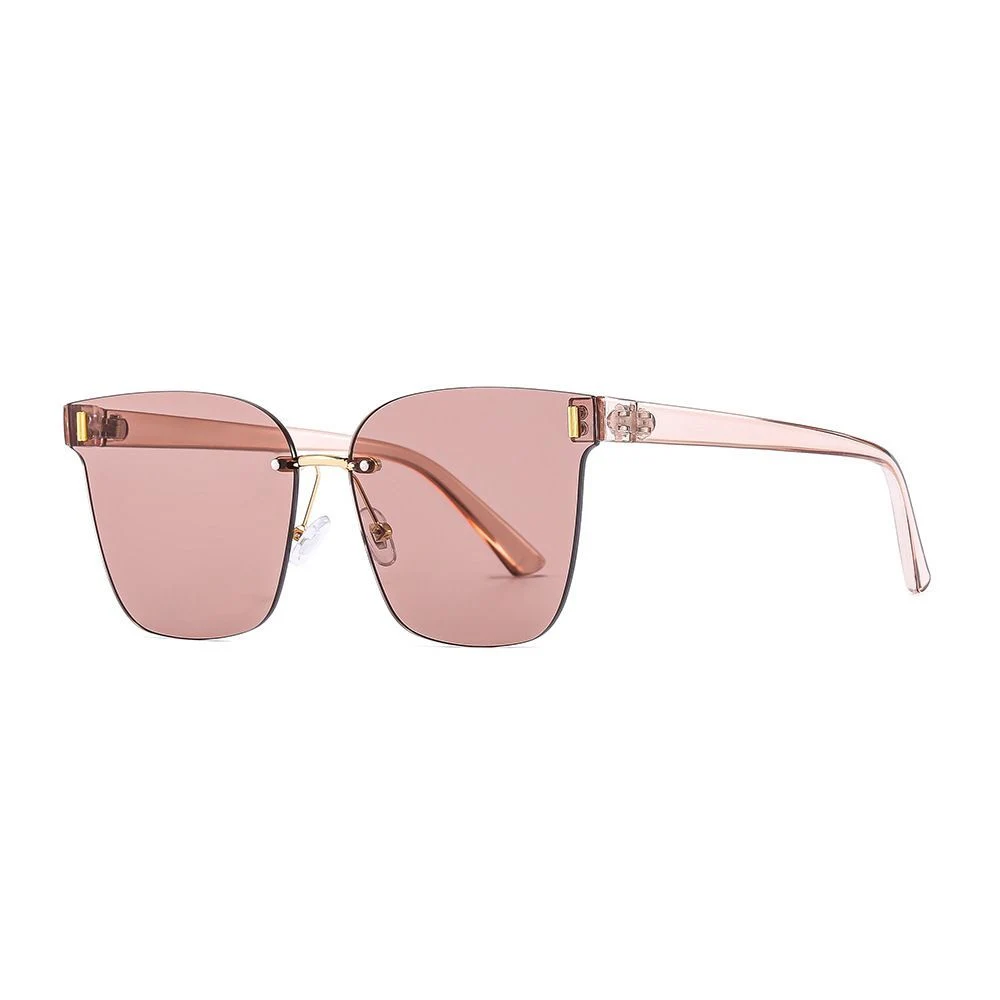 Luxury Designer Rimless Female Sunglasses Large Square Sunglasses Outdoor Sun Protection