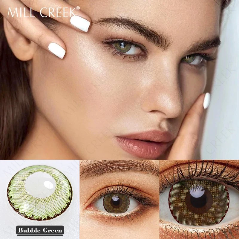 Non Prescription 14.2 Realistic Natural Colored Kiwi Green Cosmetic Contact Lens