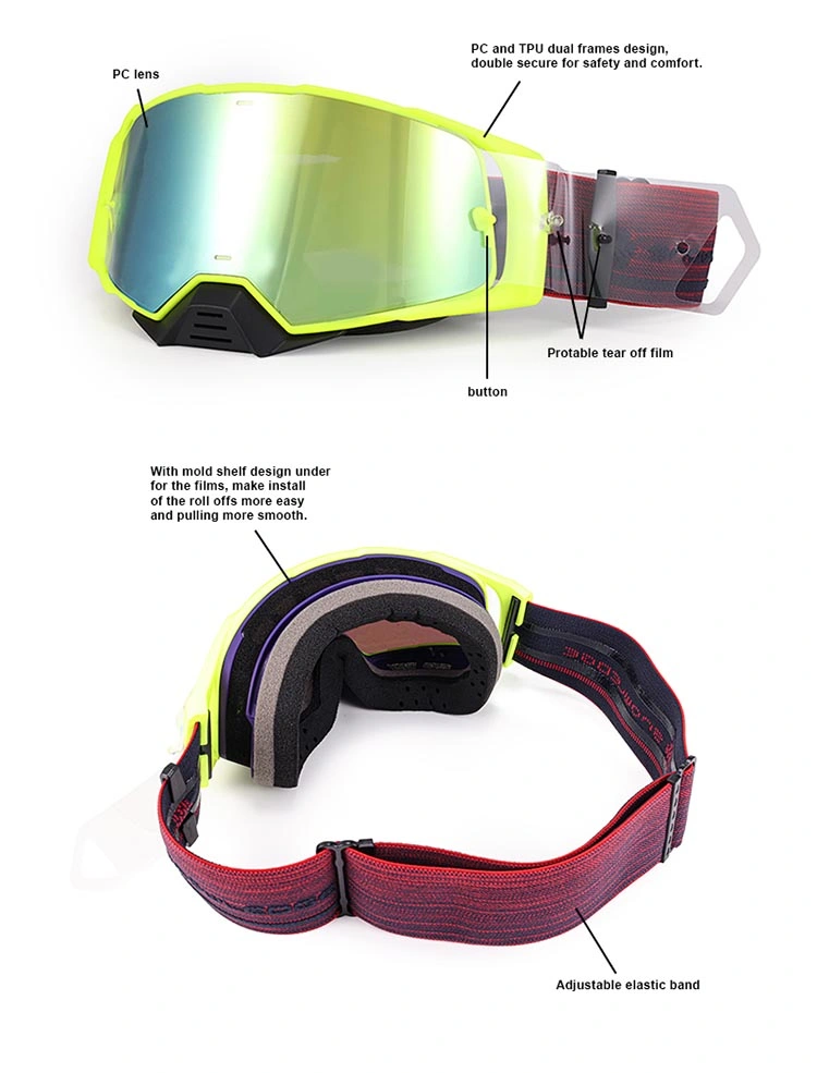 TPU Frame Mx Motorcycle Goggles with Transition Lenses