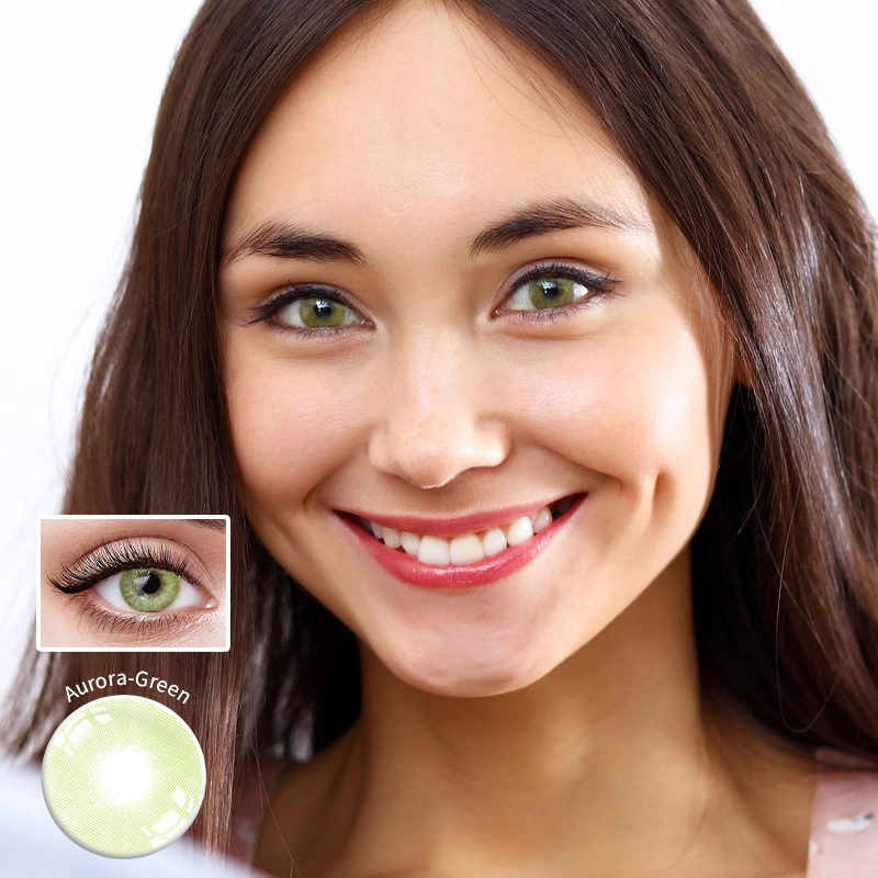 Natural Colored Light Pale Green Contact Lenses Non Prescription 14.2mm 8.5mm