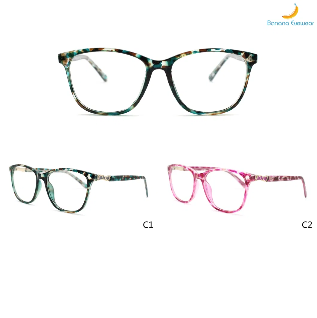 Casual Wearing Women Full Rim Rectangle Plastic Injection Eyeglasses Frames