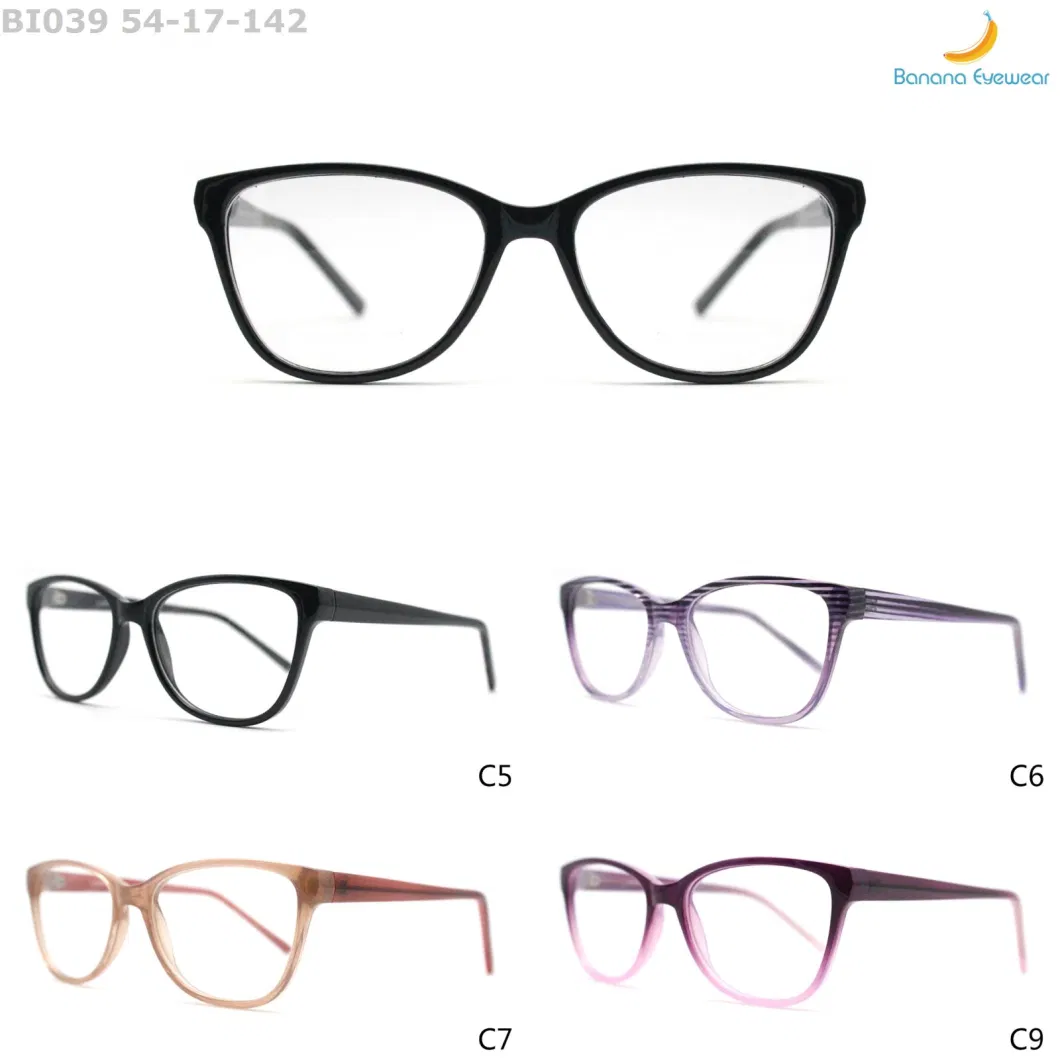 Casual Wearing Oversized Women Cat Eye Injection Eyeglasses Optical Frame