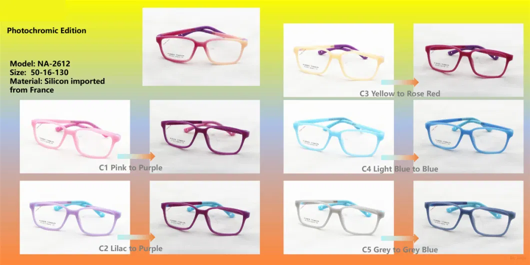 Tr Optical Glasses Spectacle Frames UV Photochromic Color Changing Eyeglasses Frames Glasses for Kids