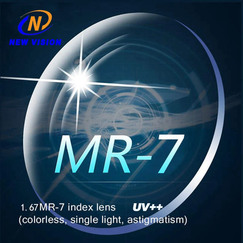 1.67 Mr-7 Asp UV420 Blue Cut Waterproof Anti-Dust Optical Lens