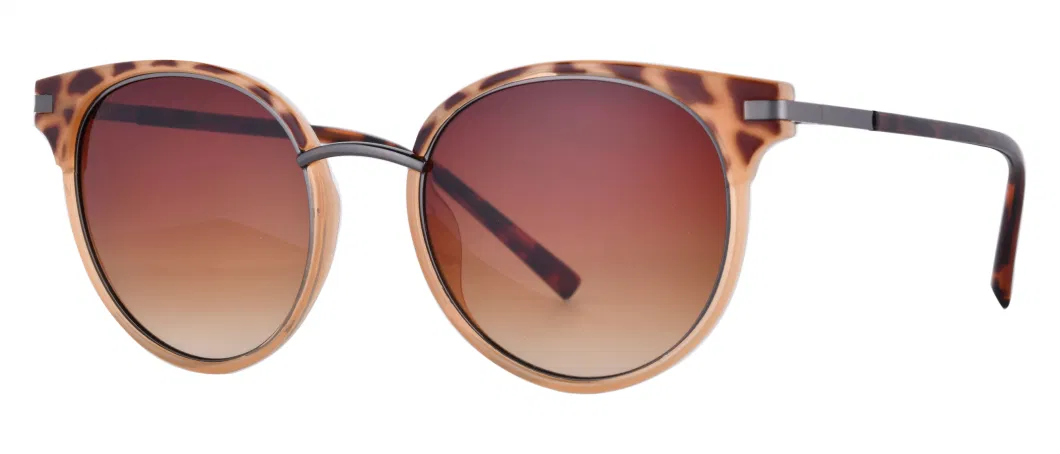 UV400 Protection Retro Classic Round Shape with Brown Lens Color Polycarbonate Lens Tortoise Trendy Frame Designer Sunglasses