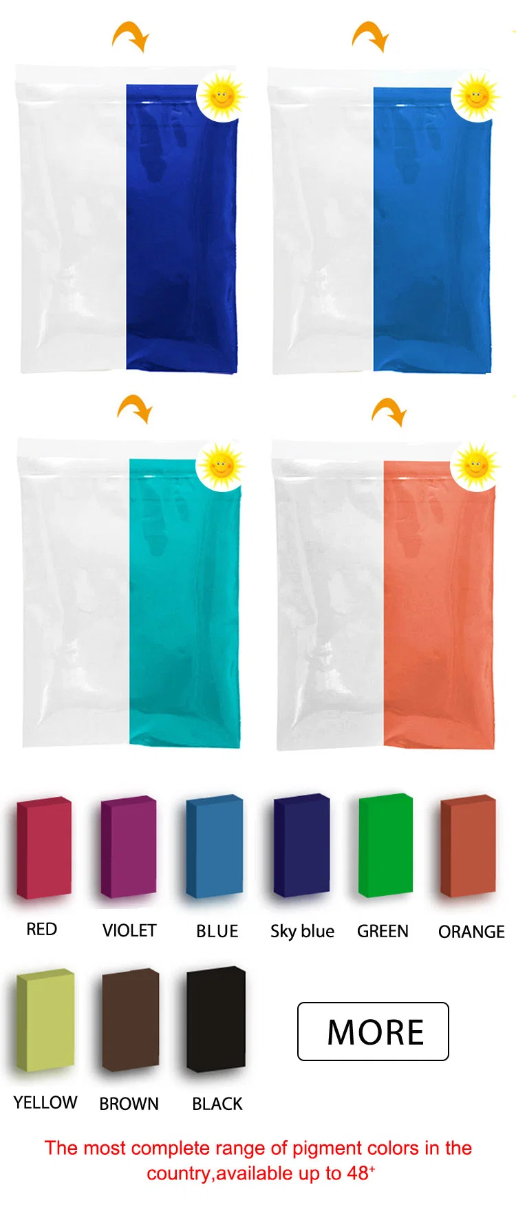 UV Powder Photochromic Sunlight Color Change Pigment for Photochromic Fabric