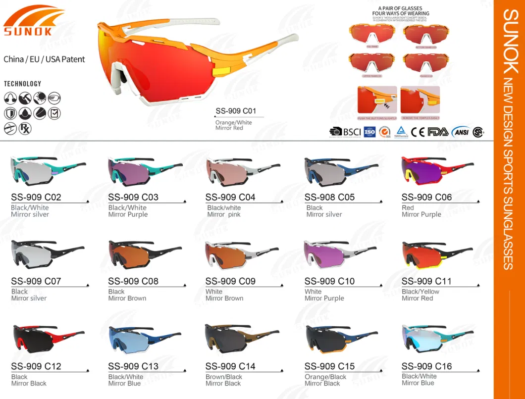 Sport Glasses Set Polarized Interchangeable Bike Sunglass Sun Glasses Bicycle Bike Spectacle Men