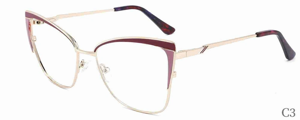 Eyewear Xc62117 Trendy Cat Eye Metal Frames Photochromic Spectacle Glasses Anti Blue Light Optical Frame Women Eyeglasses Wholes