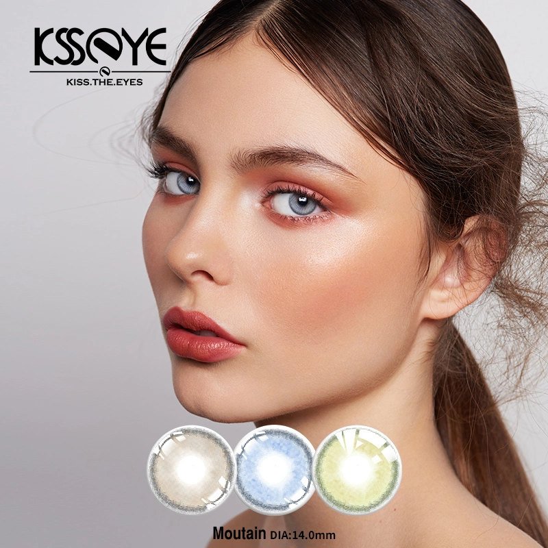 Mountain Grey Prescription Contacts Lenses Wholesale Korean Style Cheap Cosmetic 1 Year Eye Lenses Colored Fashion Color Contact Lens with Power (-1.0 ~ - 8.0)