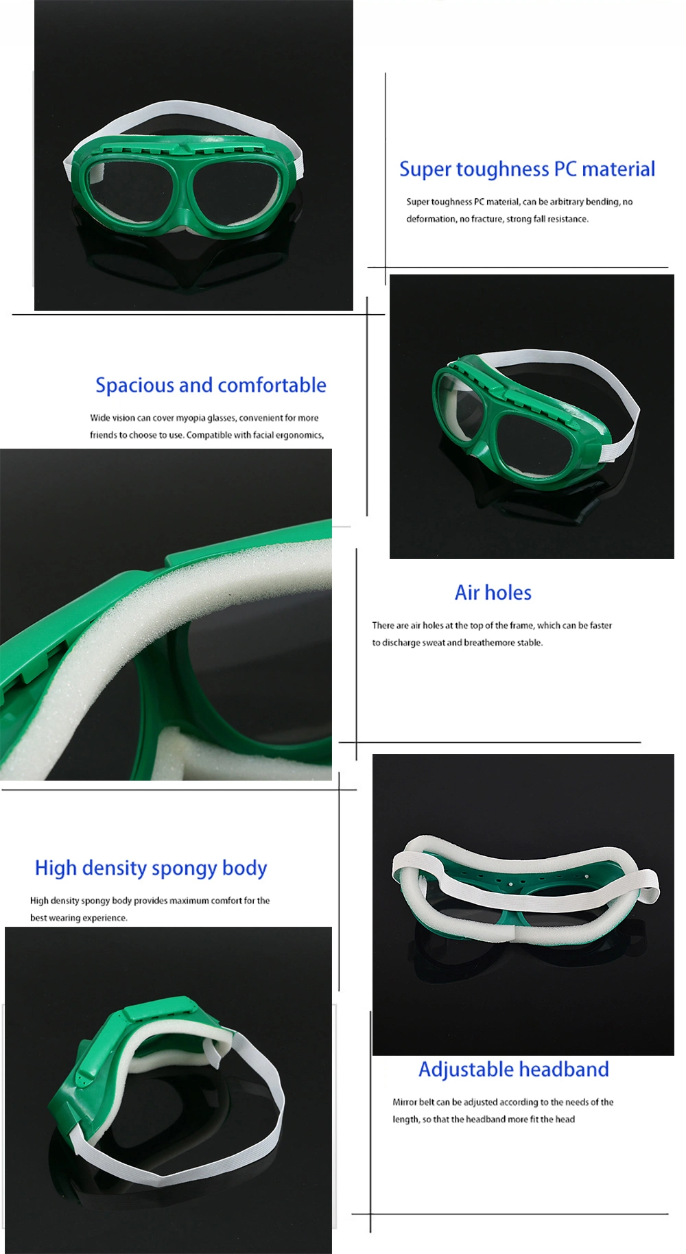 in Stock CE Certificate Resistant Eye Protection Protective Glasses Splash-Proof Anti-Droplet Safety Glasses