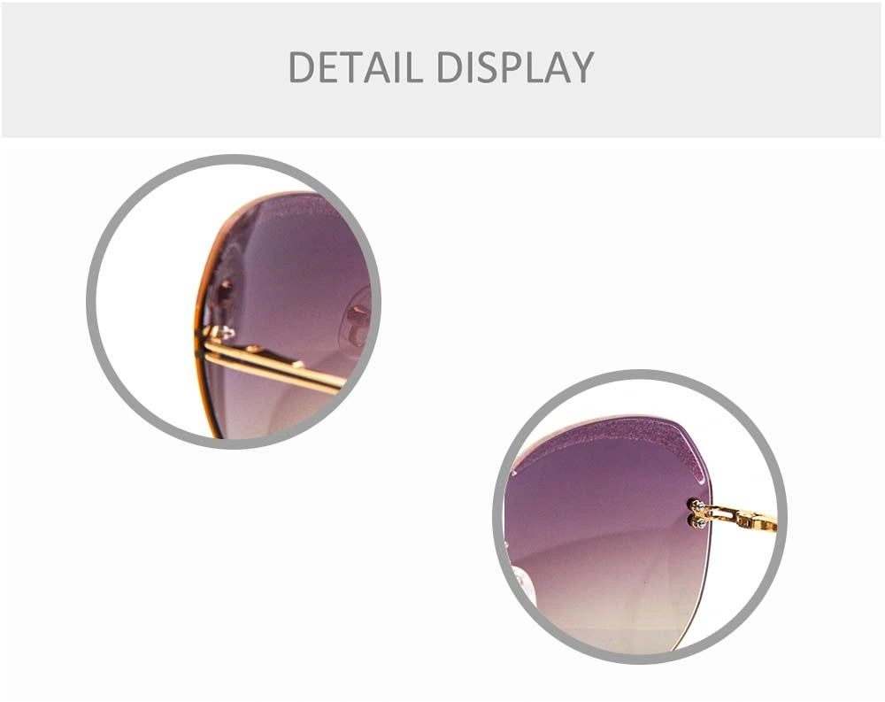 Gd Shinny Women Metal Sunglasses Metal Sun Glasses Polarized Sunglasses UV400 Anti-UV Fashion Accessories Sun Glasses Gradient Nylon Lenses