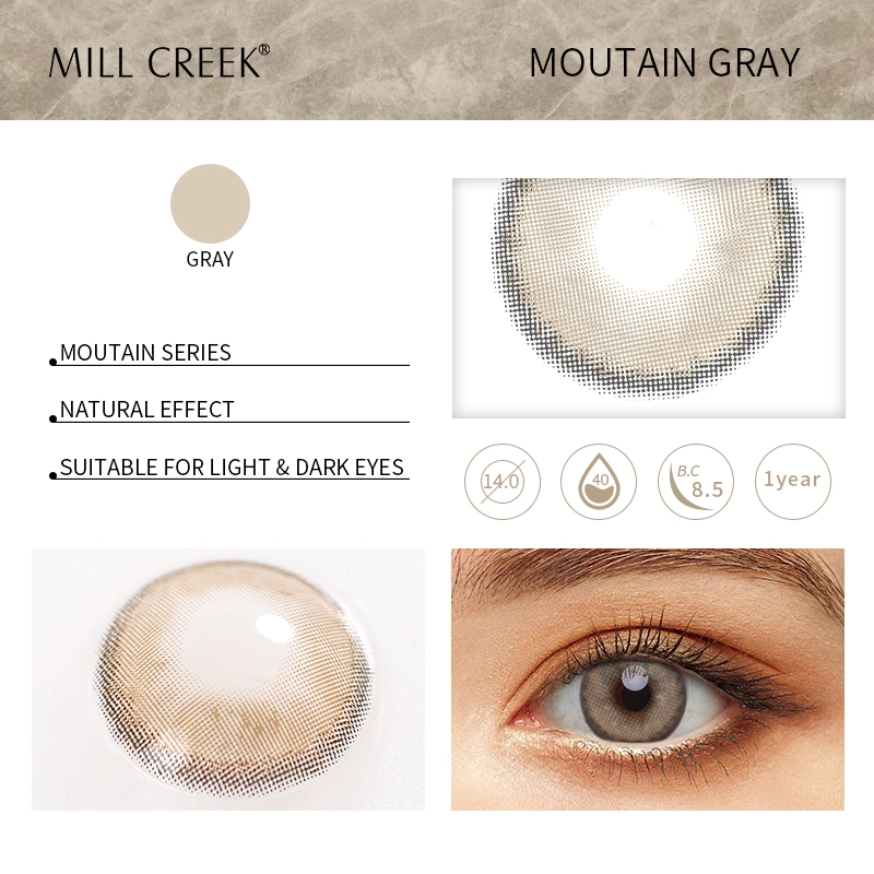 Natural Eye Contact Lenses Grey Contact Lens Colored Contact Lenses Non Prescription 14mm Lens