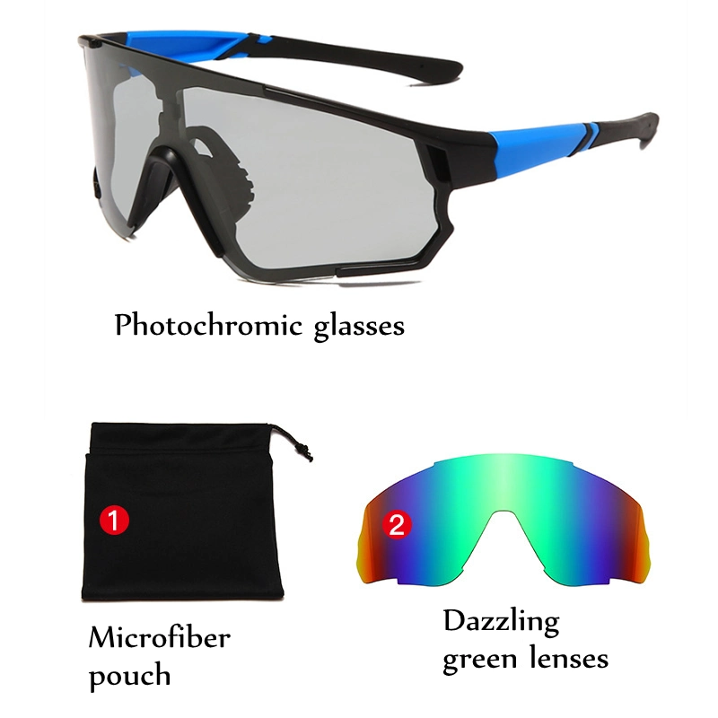 Amazon Outdoor Cycling Brand Sports Intelligent Photochromic Sunglasses with Replaceable Lenses