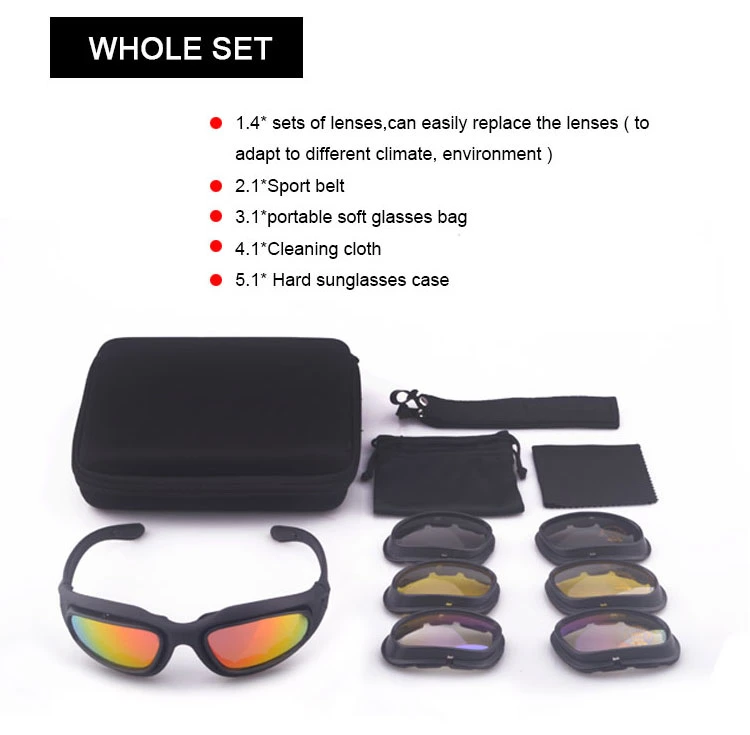 Balisticas Gafas Tactical Goggles C5 Tactical Ballistic Goggles Interchangeable Lens Tactical Glasses Polarized