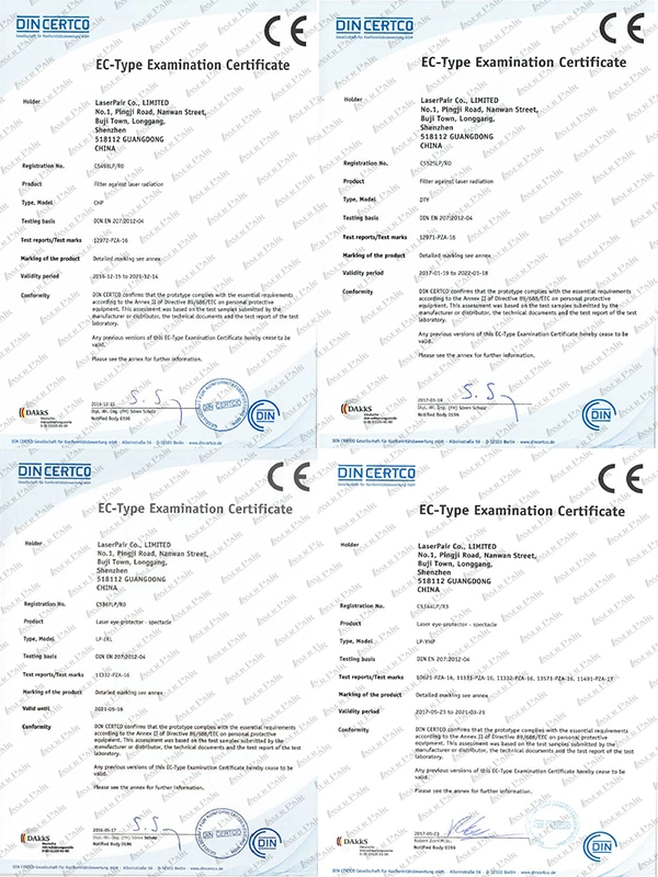 Transparent Lenses of Er Laser Safety Spectacles &amp; Laser Protective Goggles (2700-3000nm) with Grey Frame 55