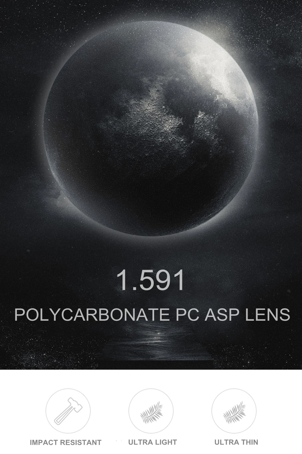 1.59 PC Polycarbonate Photochromic Hmc Coating Anti Glare Optical Eyeglasses Lens
