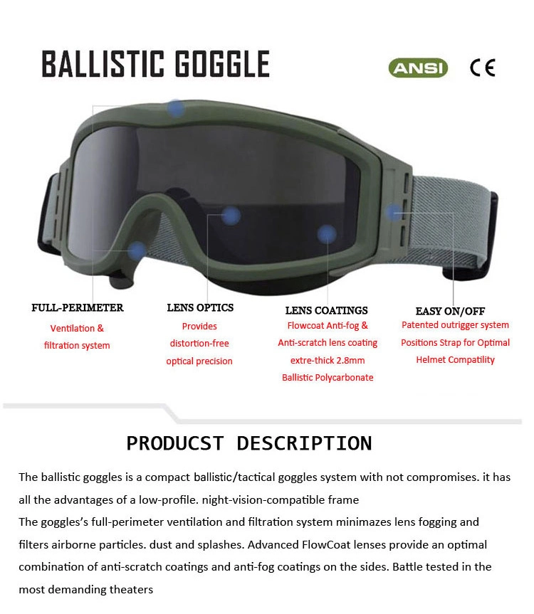 High Quality Hunting Protective Eyewear Anti Impact Tactical Goggles Shooting Glasses