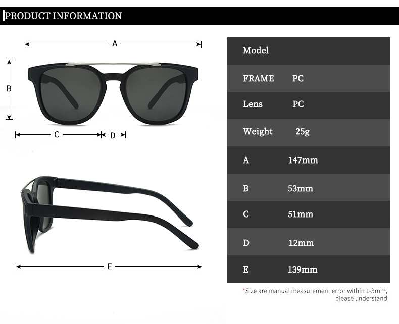 Excellent Design Silver Metal Double Nose Bridges Polycarbonate Lenses UV400 Protection Unisex Ready Goods Sunglasses