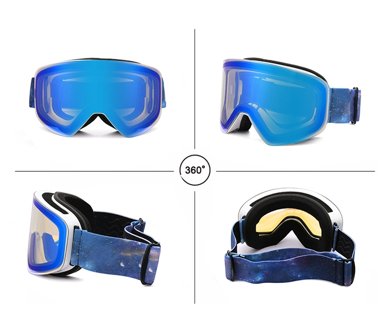 TPU Frame Ski Goggles Windproof Winter Sport Sunglasses for Skating Snowmobile Glasses