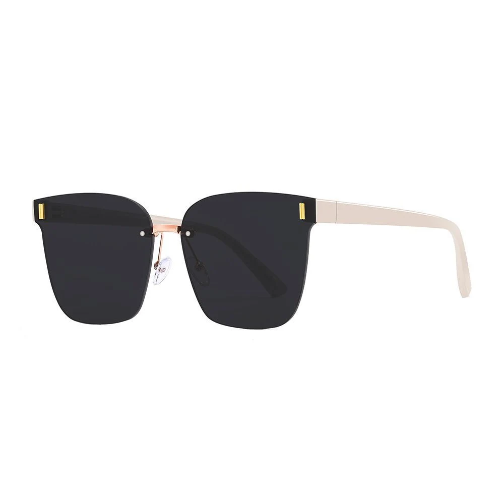 Luxury Designer Rimless Female Sunglasses Large Square Sunglasses Outdoor Sun Protection