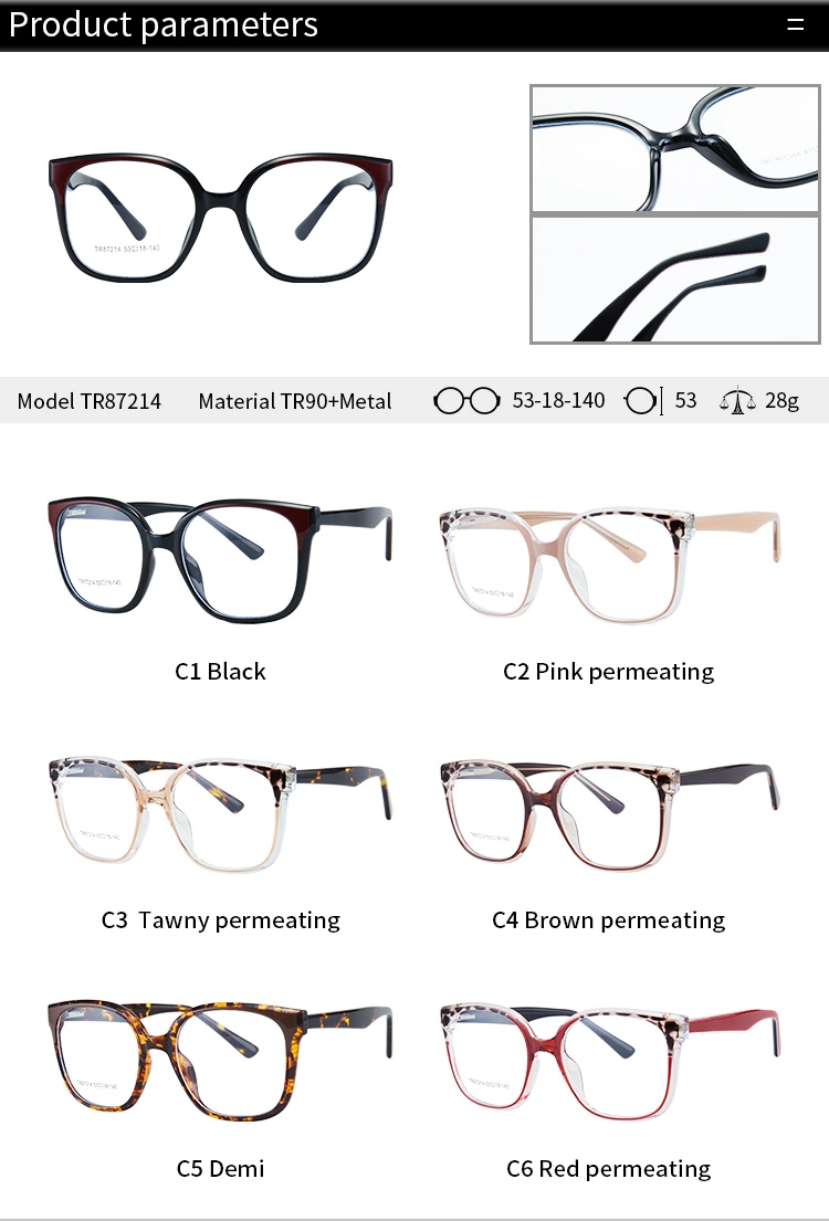 Tr87214 Classic Design Unisex Model Anti Blue Light Photochromic Glasses Metal Frame Eyeglasses with Free Package