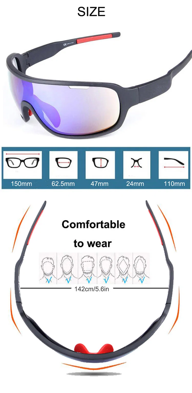 UV400 Ultraviolet-Proof Outdoor Spectacles Sunglasses for Cycling Fishing Running