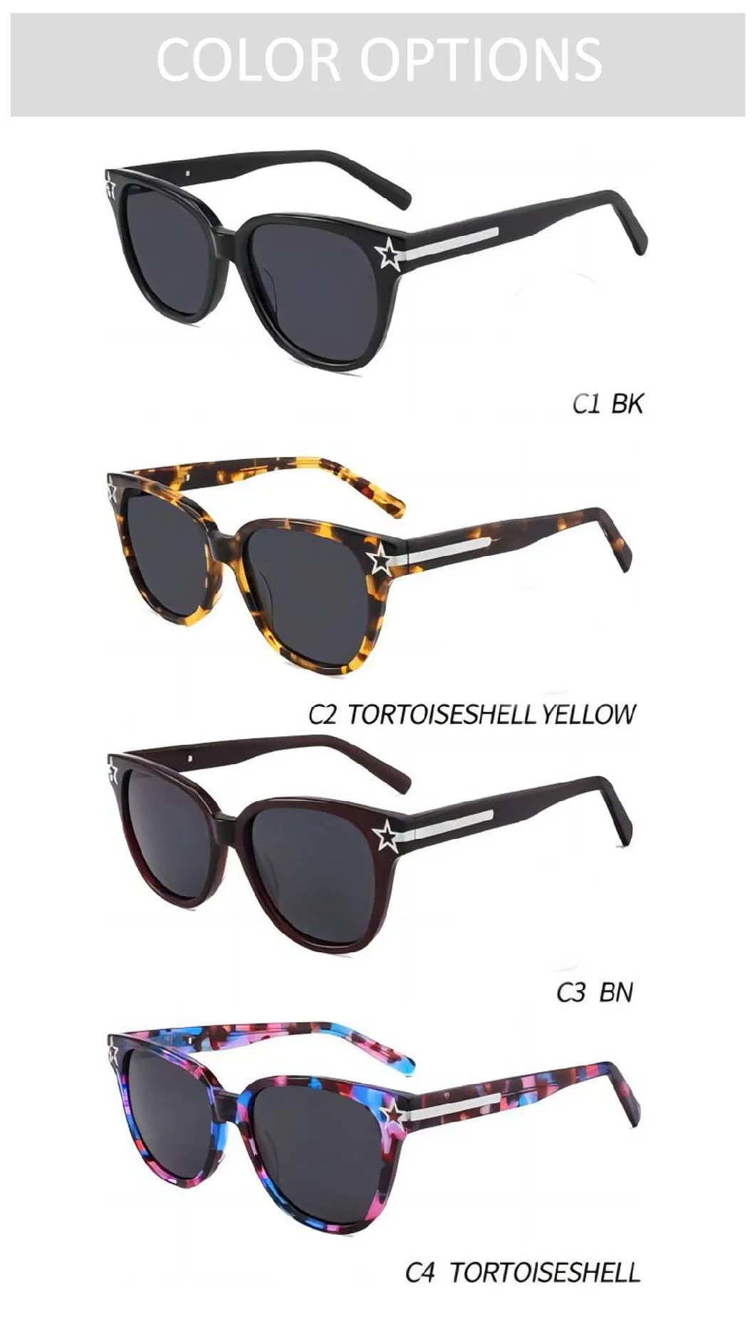 Gd Brand Designer Fashion Vintage Unisex Acetate Sunglasses Beautiful Sun Glass Designer Men Women Tac Lenses