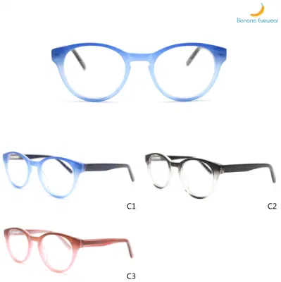  Se graduó de acetato de la moda Azul Modelo para el espectáculo Marco óptica gafas mayorista