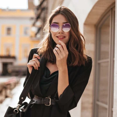 GD Shinny Women Gafas de sol de metal Gafas de sol polarizadas UV400 Accesorios de Moda Anti-UV lentes de sol gradiente de nylon lentes