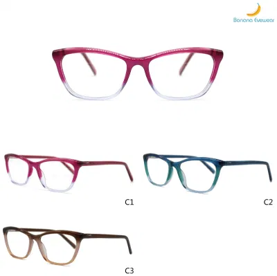 Ojo de gato de la Moda Mujer acetato graduadas gafas de óptica