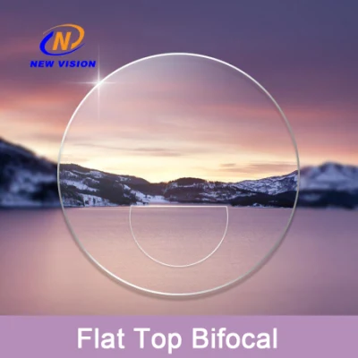 Lente de resina óptica de capa dura de 1,56 Flat Top semiacabada