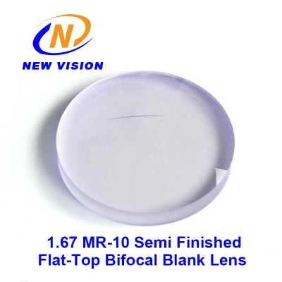 La alta calidad 1.67 Mr-10 Semi terminado Flat-Top Bifocal lente óptica blanco