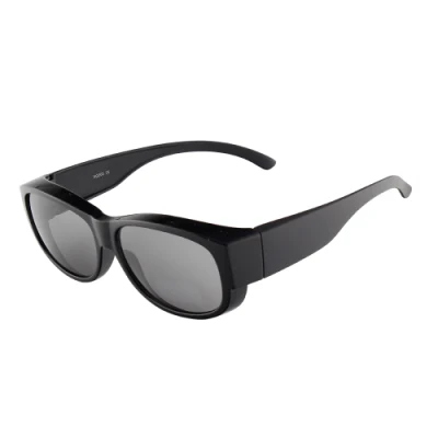Marco negro ovalados polarizado encajen en gafas de sol