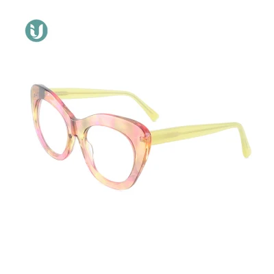 De Lujo En Venta caliente artesanales Ojo de Gato óptico de acetato de gafas de marco para la Mujer