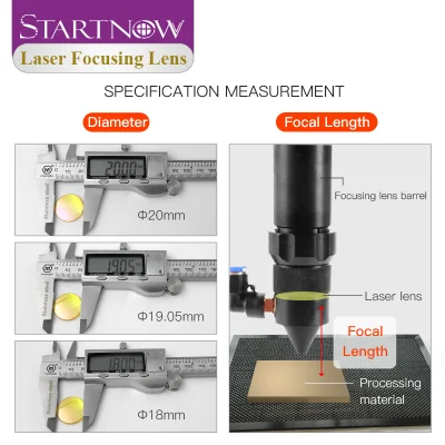 La lente óptica Startnow D38.1mm F127 190,5 mm 5&quot;-7,5&quot; EE.UU. la ECV Znse lente de enfoque láser de alta potencia de láser de CO2 Máquina de corte mixta