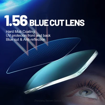  UV de alta calidad 1.56420 Azul Cortar Hmc progresivo Corte Azul Anti-Blue Ray lentes para gafas Gafas Equipo Cr39