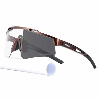  Verano Mayoreo Nuevo personalizado Alta calidad extragrande TR90 Photochromic Deporte Gafas de sol de ciclismo para hombres mujeres